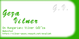 geza vilner business card